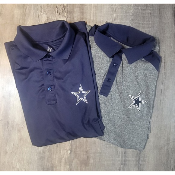 Dallas Cowboys Authentic Other - Dallas Cowboys Authentic Mens XL Gray Blue Polo Golf Shirt Football NFL 2 Shirts
